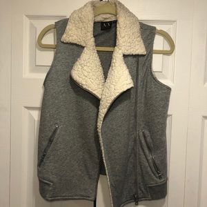 Armani Exchange Grey and White Vest